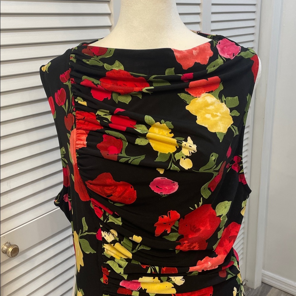 Premier Amour NWT Floral Sleeveless Maxi Dress Cinched Waist Size 14 - Picture 2 of 11